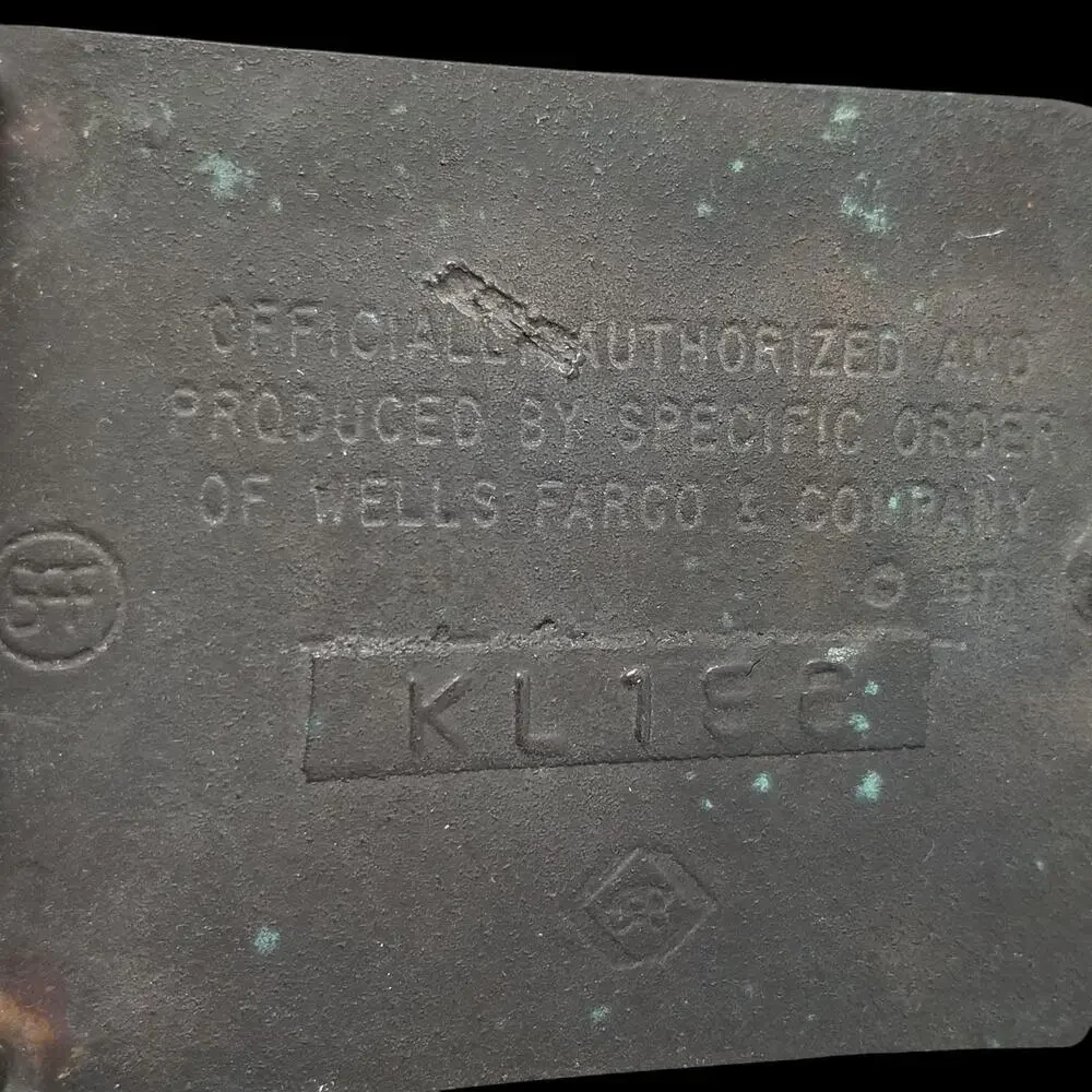 Vintage Belt Buckle 1975 Solid Brass Wells Fargo & Co Bank W/ Owner Registration